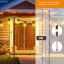 4 Pack String Light Poles for Outside, Thickened Metal Christmas Lights Hanger Pole Outdoor with Fork, Lighting Hanging Post Accessories for Patio Decor Garden Backyard Yard Outside Decorations