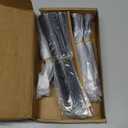 Alata Kate Black Satin 40-Piece Silverware Set, Service for 8, Stainless Steel Flatware Set, Matte Polished Cutlery Set, Dishwasher Safe