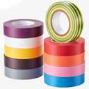 Colored Electrical Tape Vinyl PVC-10 Pack 3/4 in x 60 Ft 5 Mil Waterproof Electric Tape Flame Retardant, Heat Resistant Insulation Tape Indoor Outdoor Wire Wrapping Rainbow (10 Multi-Color)