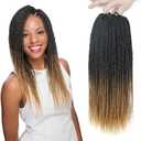 NAYOO Crochet Hair for Kids - 2 Packs 14 Inch Short Crochet Hair For Black Women, 30 Strands/Pack Small Crochet Twist Hair Hot Water Setting, Pre-Looped Crochet Twist Braids Hair (14 Inch, 1B/27)