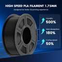 SUNLU High Speed PLA Filament 1.75mm, 30mm/s - 600mm/s Print Range, High Flow Speedy 3D Printer PLA Filament, Designed for Fast Printing, Good for Fast Printing, 1KG Pink