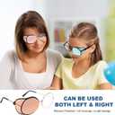 Nuanchu 6 Pcs Silk Eye Patches for Adults Kids Men Women Lazy Eye Amblyopia Soft Glasses Patches for Left or Right Eyes Cover(Novel Color)