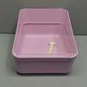 Sfozstra Open High-Sided Litter Box: Pink Medium Anti-Scatter Design - Self-Cleaning Sifting Tray - Low Tracking for Small Cats