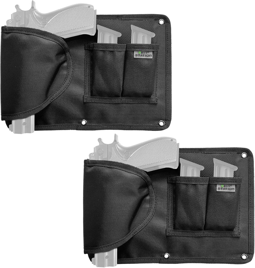 Pistol Holder Magazine Pouch for Gun Safe Organizer , Reinforced Pistol Holster Magazine Holders Combination for Gun Cabinet Gun Safe Accessories Storage (Pistol Holder Magazine Pouch 2 Pack)
