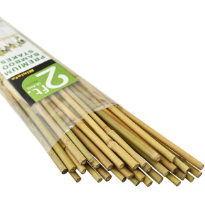 Mininfa Natural Bamboo Stakes 2 Feet, Eco-Friendly Garden Stakes, Plant Stakes Supports Climbing for Tomatoes, Trees, Beans, 30 Pack