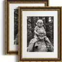 Yaetm 12x16 Gold Picture Frame, Ornate Vintage Black & Gold Frame, 2 Pack