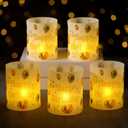 10 Sets Gold and White Happy Birthday Centerpieces for Tables Gold and White Birthday Lantern Boxes with Tea Lights Candles Centerpieces for Table Ideas for Women Men Party Supplies