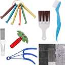 MADHOLLY 6Pcs Air Conditioner Fin Combs Kit - AC Coil Combs Cleaning Brush, Condenser Straightener for AC Unit Radiators Evaporators