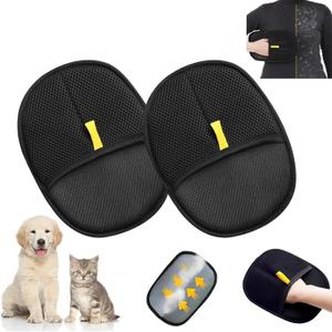 Pet Hair Remover Gloves - 2025 New Electrostatic Pet Hair Remover, Washable Reusable Double Sided Pet Grooming Gloves for Couch, Clothing,Furniture, Carpet, Car Seat (2 PCS)