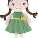 GAGAKU Soft Baby Doll Toys (16'') for Girls, My First Baby Rag Dolls for 1 Year Old Girl Birthday Gift Plush Doll Toys Machine Washable Baby Doll for Toddler Kids Infants - Forest Girl