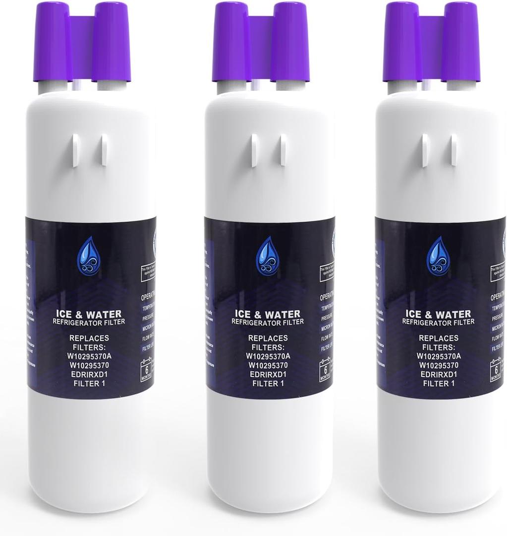 For W10295370A Water Filter Replacement Goods Accessories, Compatible With EDR1RXD1, Filter 1, W10295370, 46-9930,46-9081, P8RFWB2L, P8WB2L, P4RFWB, P5WB2L (Pack of 2)