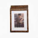 KINLINK 8x10 Picture Frame Brown Set of 4, Wooden Photo Frames Matted 5x7 with Plexiglass for 5x7 with Mat or 8x10 without Mat for Table and Wall Display