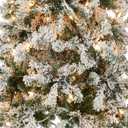 National Tree Company 6 ft Pre-Lit Flocked Acacia Slim Artificial Christmas Tree, 250 Clear Lights, 512 Tips, Includes Stand, Green