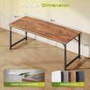 PRAISUN 55 Inch Computer Desk, Home Office Desk with Spacious Desktop, Modern Gaming Desk, Writing Study Table for Bedroom, Small Spaces, Work from Home Desk with Metal Frame, Rustic Brown