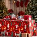 Pureegg Plastic Table Cloth Disposable 10 Pack, 54 x 108 Inch Table Cloths for Parties, Decorative Tablecloths for Rectangle Tables, Christmas Tablecloth Plastic, Leakproof & Sturdy, Christmas Red