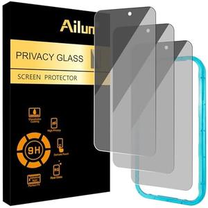 Ailun 3 Pack for iPhone 17 Pro Privacy Screen Protector [6.3 inch] with installation frame, Anti Spy Private Tempered Glass Anti-Scratch Case Friendly
