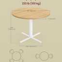 VASAGLE Dining Table, Small Round Kitchen Table for 4 People, 31.5 x 29.4 Inches, for Dining Room, Living Room, Farmhouse, Water-Resistant, Oka Beige UKDT082Y02
