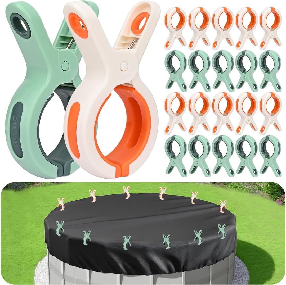 20Pack Pool Cover Clips Clamps Large for Above Ground Pools Plastic Swimming Pool Cover Clip Holder Fasteners Heavy Duty for Winter Outdoor