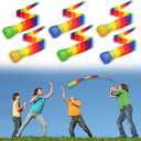 Chalyna 6 Pieces Throw and Catch Ball, Rainbow Tail Foam Ball Sports Comet Balls Soft Colorful Play Playground Toys Bulk for Indoor Outdoor Kids Adults School Training Gift, 23.62 Inch Long