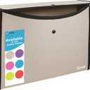 Square Flap Document Holder Grey, Expanding File Folder, A4 Letter Size Reusable Filling Envelopes, Snap Closure Wallet File Pouch 
