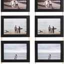 eletecpro 5x7 Hanging Picture Frames, 2 Pack Wall Picture Frames with Real Glass, Folding Picture Frame Displays 4 Photos for Wall Decor, Black
