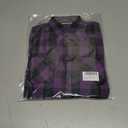 Alex Vando Mens Button Down Shirts Flannel Shirt Long Sleeve (Small, Purple/Black)
