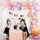 Halloween Balloon Arch Garland Kit Pink, 129pcs 18" 10" 5" Pink Purple Balloons with 3D Bat BOO Foil Balloons for Halloween Baby Shower Birthday Outdoor Indoor Decorations