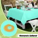 Smiry Disposable Table Cloth - 15 Pack, 54 x 108 Inch Waterproof Rectangle Tablecloths for Parties, Decorative Plastic Table Cover, Leakproof & Sturdy, Mint Green