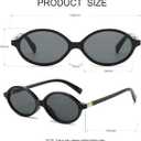 JOVAKIT Retro Vintage Fashion 90s Small Oval Frame Sun Glasses (Black/Grey)