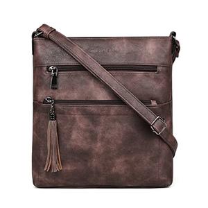 MASINTOR Crossbody Purses for Women, Multi Pocket Casual Crossbody Bag, Soft Leather Adjustable Strap Shoulder Bag with Tassel