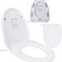 Heated round Toilet Seat, Elongated, Soft Close, Quick Release, White