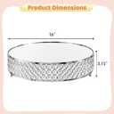 Metal Cake Stand with Beaded Crystal Display Cake Pedestal,Baking Party Supplies Centerpiece,Silver 16 Inch