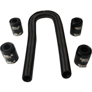 48" Black Stainless Steel Radiator Flexible Coolant Hose Kit With Caps Universal
