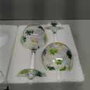 Willinglong 2 Pcs St. Patrick's Day Shamrock Wine Glasses Hand Painted Irish Theme Clover Gold Coin Stemmed Glasses Bar Goblet Cocktail Drinkware Gifts for St. Patrick's Day Party Supplies