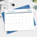 Gannyfer Desk Calendar 2026-2027 with Desktop Mat, Simplified Large 22" x 17" Desktop Pad Calendar, 18 Month Desk Calendar 2026, Use Now to Jun 2027, Office Supplies Perfect for Home School and Office - Blue