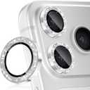 imluckies Camera Lens Protector for iPhone 17 Pro/iPhone 17 Pro Max, AR+AF Tempered Glass & 9H Hardness Shatterproof, HD Clear Metal Sparkle Lens Cover with Installation Tray 2025, Bling Sliver