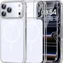 TAURI Original Design for iPhone 17 Pro Case, Compatible with MagSafe with Screen Protector, Anti-Yellowing Military-Grade Protection Shockproof Magnetic iPhone 17 Pro Case, Clear White