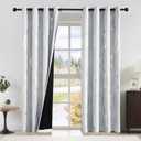 NICETOWN 100% Blackout Curtains for Living Room - Easy Care Solid Thermal Insulated Grommet Room Darkening Curtains/Panels/Drapes for Bedroom Decoration (2 Panels, 52 by 84, Greyish White)