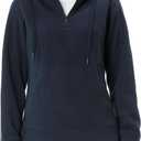 GIMECEN Women's Polar Fleece Hoodies Quarter Zip Sweatshirt Long Sleeve Sweaters Casual Pullover Jacket with Pocket (M)