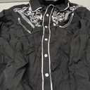 Western Shirts for Men Cowboy Shirts Long Sleeve Embroidered Country Shirt Slim Fit Button Down Shirt Casual Work (Medium, Black)