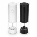 Electric Grinder Set Salt and Pepper, black and white, 
2.01"W x 7.8"H