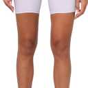 Champion Bike Shorts, Soft Touch, Moisture Wicking, Pocket Leggings for Women, 7" & 25" (Small, Morning Dew Purple Ribbed Bike Short)