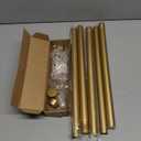 OLV 2 Pack Gold Curtain Rods for Windows 30 to 41 Inch, 1 Inch Adjustable Heavy Duty Decorative Window Treatment Rods with Modern End Cap Design, Easy Install Drapery Pole for Living Room, Bedroom