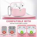 for AirPods Pro 2 Case Cover with Cleaning Kit, Soft Protective Case for Airpod Pro for Men and Women, Compatible with AirPods Pro 1/2 Gen, Wireless Charging Support with Keychain - Light Pink