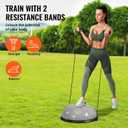 VEVOR 23-inch Half Exercise Ball Trainer, 660 lbs Capacity Balance Ball, Includes Resistance Bands and Pump, Ideal for Full Body Workouts, Yoga, and Strength Training at Home Gym, Gray