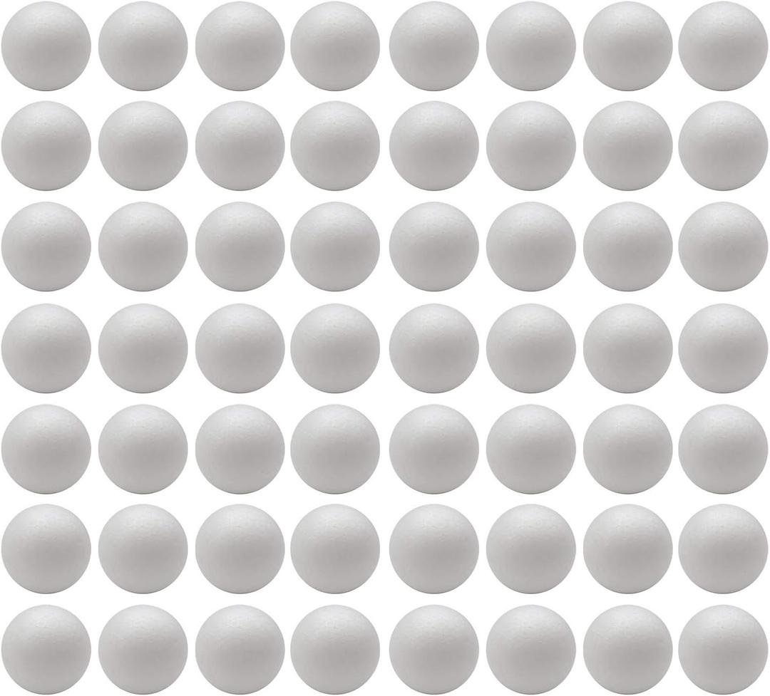 Crafjie Craft Foam Balls 56-Pack 2 Inches in Diamete, Smooth and Durable Foam Balls, for DIY Crafting and Decoration, White