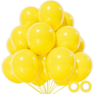 110pcs Yellow Balloons 12 Inch,Yellow Latex Balloons for Birthday Party Baby Shower Wedding(with 2 Ribbons).