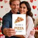 2 x LYMEQING Romantic Valentines Day Card for Him Her, Cute Valentines Day Gift Card for Wife Husband Boyfriend Girlfriend (You Have a Pizza My Heart) (#167)