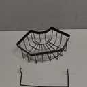 Corner Sink Sponge Drying Rack with Towel Bar, Black Stainless Steel, Multipurpose Kitchen Organizer, Self-Adhesive Installation