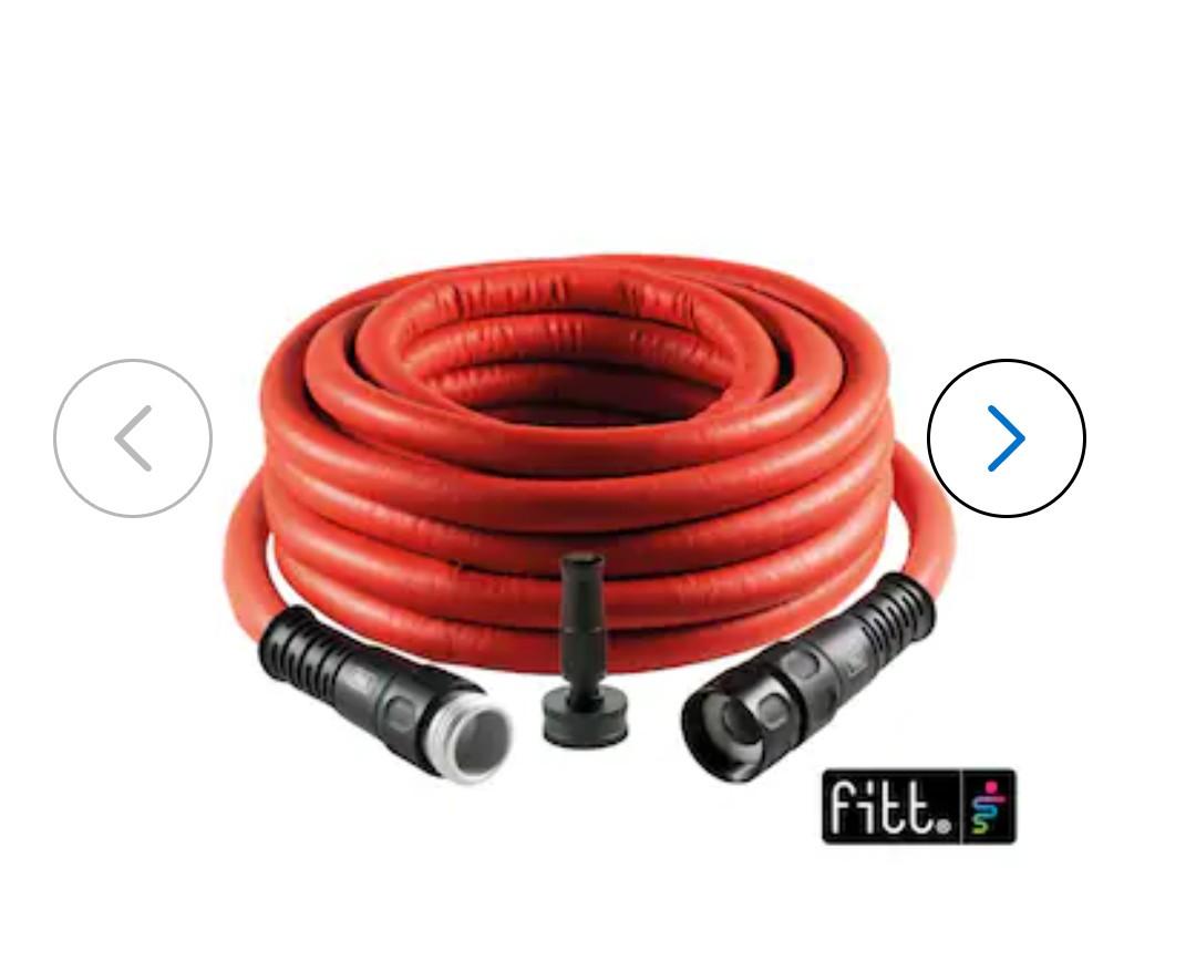 FITT FLOW 1/2-in x 50-ft Medium -Duty Kink Free Thermoplastic elastomer Red Hose